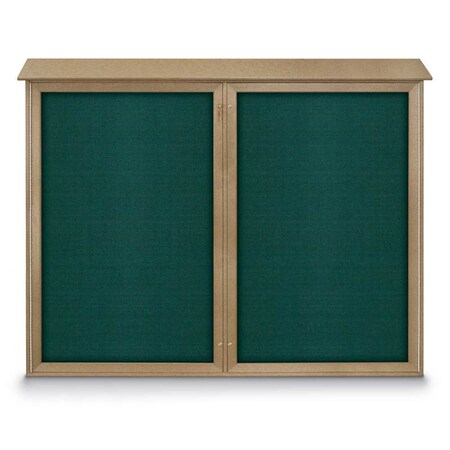 United Visual Products Single Door Indoor Enclosed Easy Tack Bo UV300EZ-GREEN-WHITE